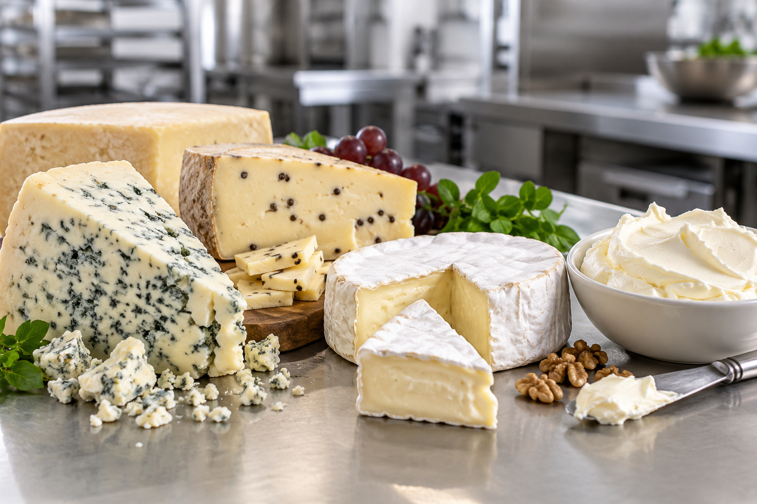 Wholesale specialty cheese including blue cheese, brie and pepato for commercial supply