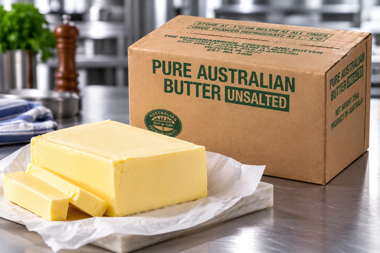 Wholesale 25 kg salted and unsalted butter supplier Melbourne Australia